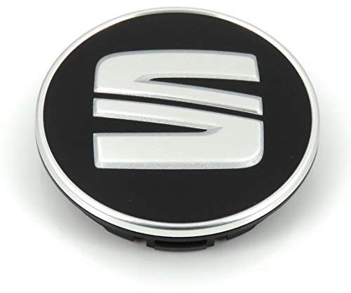 Seat 5F0601171CBX Radkappe (1 Stück) Radzierkappe Nabenabdeckung Nabenkappe, schwarz/silber