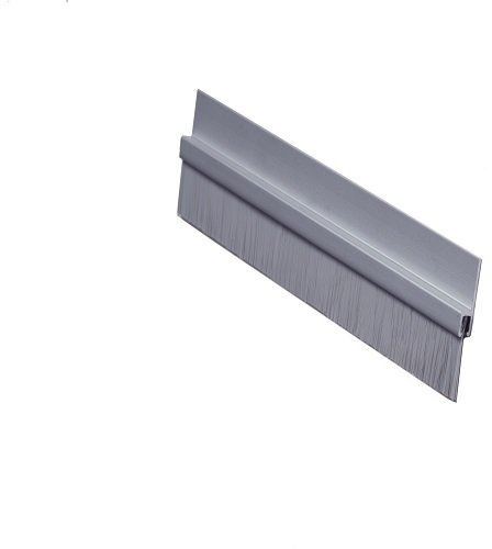 Pemko Brush Door Bottom Sweep, Clear Anodized Aluminum with 0.625 Gray Nylon Brush Insert, 0.25 Width, 1.375 H x 36 L, Set of 4