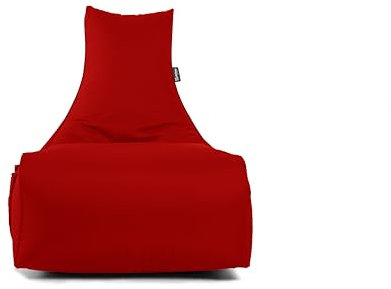 BuBiBag Gaming Sitzsack zum Zocken mit -Kabel & Taschen, Halterung, Game Sessel für Kinder und Erwachsene, Beanbag Indoor und Outdoor - Magic Gambler (Fire Rot)
