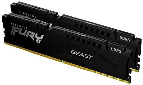 Kingston FURY Beast Negro DDR5 16GB (2x8GB) 5200MT/s CL40 DIMM Memoria gamer para Ordenadores de sobremesa Kit de 2 Intel XMP - KF552C40BBK2-16