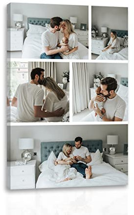 CCWACPP Stampe su tela personalizzate con le tue foto Collage di foto su tela personalizzato Stampa su tela 20x25 cm