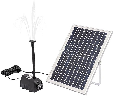 Solar Springbrunnen Pump 1350L/H Solarpumpe Gartenbrunnen Teichpumpe Solar Wasserpumpe mit 17V/10W Solar Panel, für Bachlauf Quellstein Wasserfall Fontäne oder Bewässerung, Förderhöhe 0.8m