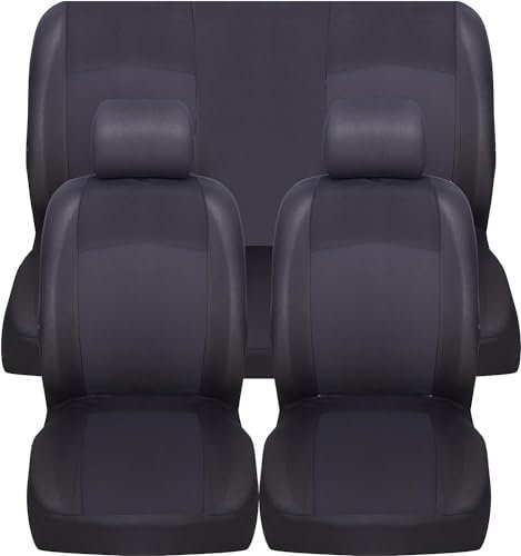 Susy Shop Coprisedili universali Kit Anteriore e Posteriore Vari colori Soft Confortevole Traspirante Protezione per Sedili utilitarie (Nero)