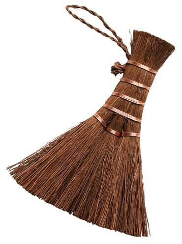 Anulely Escoba de Mano de Seda de Palma, Escoba de Seda de Palma | Escoba batidora para Chimenea | Escoba de Mano pequeña, Cepillo de Palma Natural, Escoba batidora, Cepillo de Limpieza de
