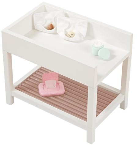 LullaBaby – Changing Station – 2 Diapers with Mini Plushies & Pretend Care Items – Baby Doll Accessories – Pretend Play 2+ Years
