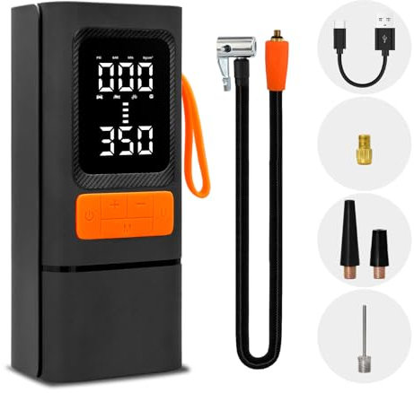 AAMHHM Elektrische Luftpumpe Akku Luftpumpe Fahrrad 150 PSI Tragbare Akku Kompressor Auto Mini Pumpe Luftkompressor für Fahrräder,Motorräder,Bälle