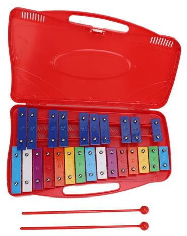 Färgglad Xylofon, 25 Toner Aluminium Xylofon för Barn med Fodral, 2 Hela Oktaver, Regnbågsnoter, Musikinitiering