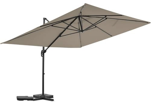 Parasol jardin déporté en aluminium Sky 4 - 3 x 4 m - Taupe