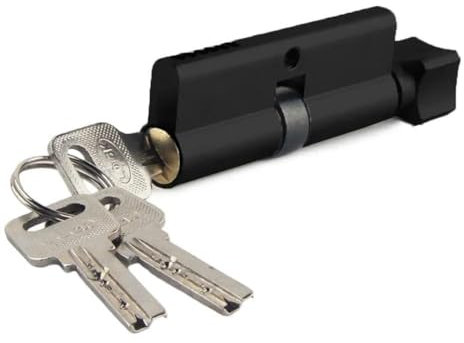 Serratura a Cilindro in Lega di Zinco con pomolo for Porta Serratura for Porta Interna in Legno Serratura da 70 mm con Chiave su Entrambi i Lati Hardware con 3 Chiavi