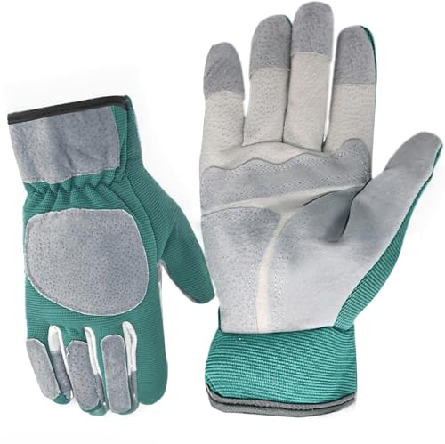 MeiLang Thorn Proof Gardening Gloves for Women Men, Heavy Duty Breathable with Grip, Medium Outdoor Work Gloves for Planting, Water Resistant M Size