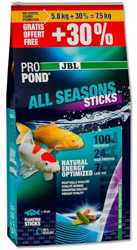 JBL Propond All Seasons Sticks 7,5 kg – 42 l – Nouveau 2025 – Nourriture pour poissons, carpes
