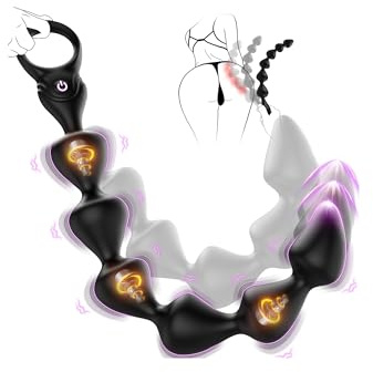 SAMCHEON Prostate Massager Sex Toys for Men, 14.4 Inch Triple-Motor Gradual Beads Anal Vibrator for Wave Stimulation & Anal Training, Male Sex Toy with 10 Vibrating Modes, Adult Toys for Women Couples