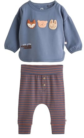 NEXT Nyfödda pojkar Set med babytröja och leggings 2 delar Blue Woodland 62-68