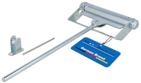 MS Beschläge Stangentürschließer aus Stahl verzinkt bis 60 kg – mechanischer Türschließer mit Stange, einstellbare Federkraft - für Innen- & Außentüren & Gartentore - Türfeder DIN links & rechts