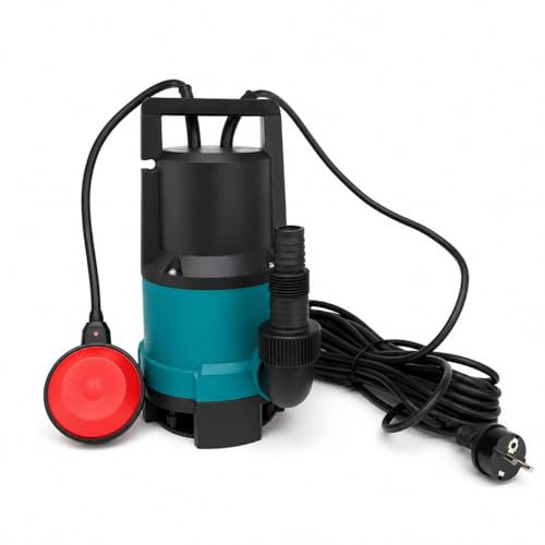 Pompa Sommersa 400W per Acque Chiare e Scure 8000L/H con Galleggiante Automatico Elettropompa ad Immersione per Cantine Pozzi Piscine