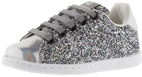 victoria Low-Top Tennis Glitter & Metallic-Details & Passende Schnürsenkel 112558 für Damen Plata 40