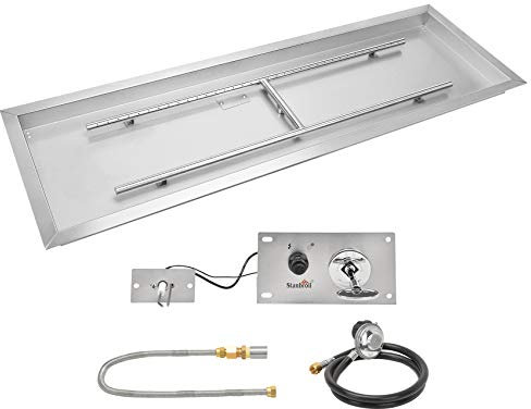 Stanbroil 80 x 30 cm rektangulär dropp-in gas eldstad kit