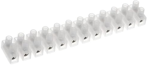 UKCable-Ties Block Connector 12 Way White Terminal Block Strip Electric Wire Connectors Choc Blocks Connecting for Wiring Electrical Connector Strips 3A to 60A