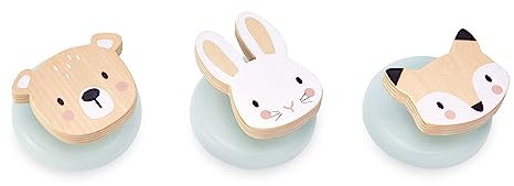 Tender Leaf Toys Garderobenhaken Wald (Holzspielzeug, 3-teilig, Material Holz, Bunt, Jackenaufhänger, für Kinder, mit Motiv) 7508804