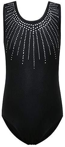 ZNYUNE Mädchen Kinder Turnbody Ärmellos Turnanzug Gymnastik Trikot Gymnastikanzug 199 Black 14A