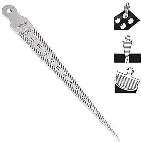Bestgle Jauge Conique 1-15mm 1/32-5/8 Acier Inoxydable Jauge de Soudage Conique Inch Métrique Palpeur Métrique Trou Mesure Outil