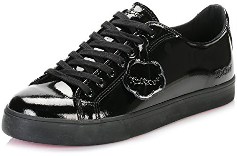 Kickers Women's Tovni Lacer Low-Top Trainer | Casual Shoe, Black, 6 UK