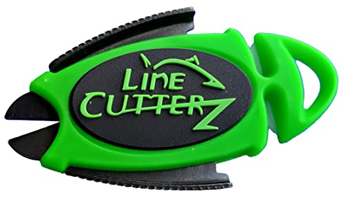 Line Cutterz Patented Dual Hybrid Ceramic Cutter + Stainless Steel Micro Scissors Fishing Line Snipper - Green