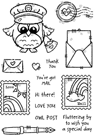 CREATIVE EXPRESSIONS Clear Stamp 6X8 OWL Post, Transparent