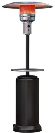 ABBEY | Gasheizstrahler | 2,2m | Schwarz | 12kW | + Tisch | Heizstrahler | Wärmestrahler | Infrarotstrahler | Elektroheizstrahler | Heizpilz