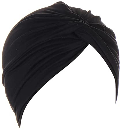 Zhiyao Turban pour femme, en coton, multifonctionnel, turban indien, foulard musulman pour perte de cheveux, alopécie, vacances 2023, Noir , taille unique