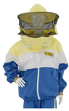 LYSON Imkerjacke mit Hut, Imkerjacke mit Reißverschluss, Schutzjacke, Imkerjacke mit Rundschleier, Imkerbluse, Imkereibedarf, Schutz vor Mücken Imkerbekleidung sportlicher Style – Modell 2 Größe S