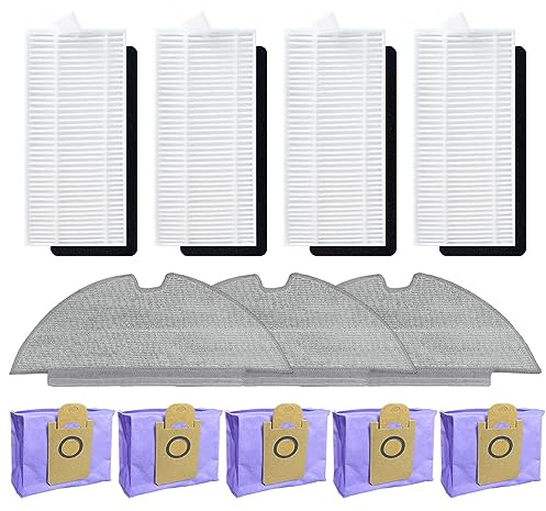 Replacement Parts for Eufy RoboVac L35 Hybrid+ / LR30 Hybrid+ Filter Mop Cloths Rag Robot Vacuums Parts Robot Vacuum and Mop Combo, Filter, Mop, Dust Bag