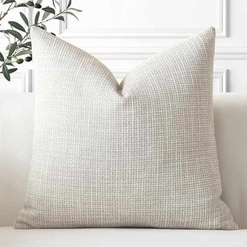 Artscope 1er Set Kissenbezug Einfarbig Wurfkissenbezug Leinen Kissenbezüge 50x50cm Moderne Dekokissen Kissenhülle Set Kissen Fall für Sofa Schlafzimmer Zuhause Dekor, Beige