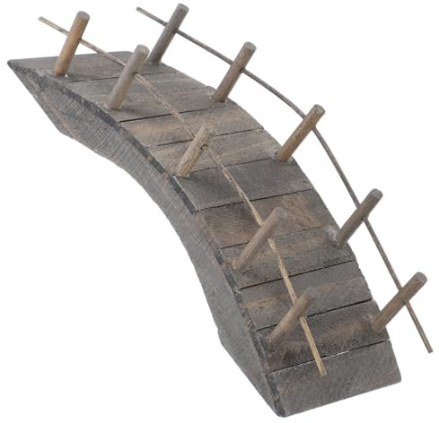 Toyvian Miniature Wooden Arch Bridge, 15cm Doll House Bridge Figurine Fairy Garden Craft Arch Bridge Figurines for DIY Rockery Bonsai Plant Pot Landscaping Garden Ornaments