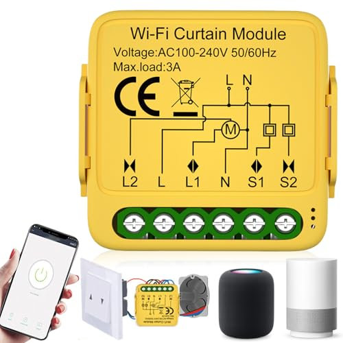 Modulo Interruttore WiFi per Tapparelle Intelligente con Impostazione di Durata, da Incasso per Tende, Persiane e Tendalini