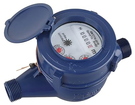 Kallvattenmätare 15MM 4 Vatten, Kallvattenmätare Vattenmätare 3 Torrt Kallvattenmätare Nylon för Trädgårdsbruk eller Mätningstillämpningar med 6 Tillbehör