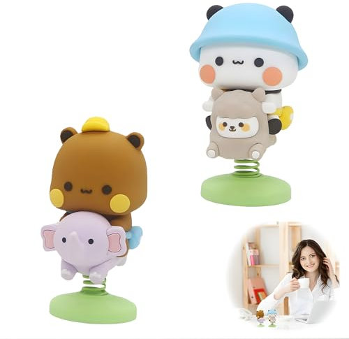 FHBHJNATC 2 Stück Wackelfigur Auto, Bubu Dudu Wackelkopf, Dudu Bubu Wackelkopf Figur Auto, Puppen Puppen Desktop Auto Autozubehör Cartoon Puppe Flut Spielen Männer Und Frauen Geschenke