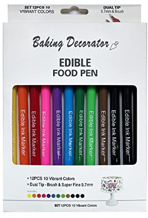 Stylo pigmenté comestible à double tête stylo de couleur alimentaire outil de décoration de gâteau peinture biscuit marqueur accessoires de pâtisserie