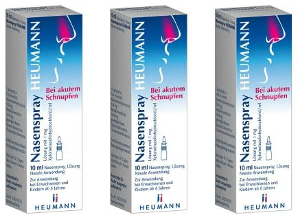 Multipack Set mit Nasenspray Heumann (3x 10ml) 30 ml - Spray bei verstopfter Nase durch Erkältung oder Allergien | Befreit die Atemwege