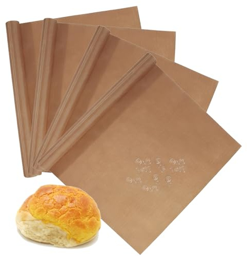 4 láminas para hornear permanentes de 40 x 60 cm, papel de horno premium, revestimiento antiadherente de PTFE, lámina para hornear apta para horno y parrilla