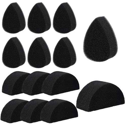 Ymapinc 12 esponjas de maquillaje para pintura facial, brochas negras para maquillaje corporal, plantillas de pintura facial, herramientas de maquillaje para fiestas, ovaladas y gotas de agua, 6