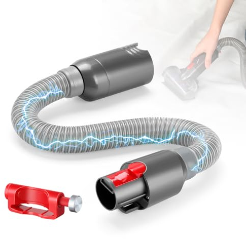 LANMU Upgraded Extension Hose with Electrical Connection Compatible with Dyson V7 V8 V10 V11 Cordless Vacuum Motorized & Non-motorized Attachments,Trigger Lock 35 Flexible Vacuum Hose Attachments