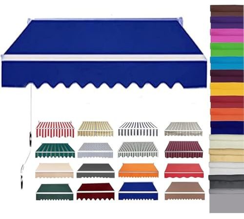 Retractable Patio Awning Fabric Replacement Waterproof Polyester Shade Cover Outdoor Sunshade Awning Cover Canopy Canvas for Yard Deck Balcony,without Frame,07,(13x11.5ft) 4x3.5m