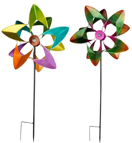 Baoblaze de Viento con estaca, 360 Grados, Resistentes al Agua, para césped, esculturas de Viento para Patio y balcón.