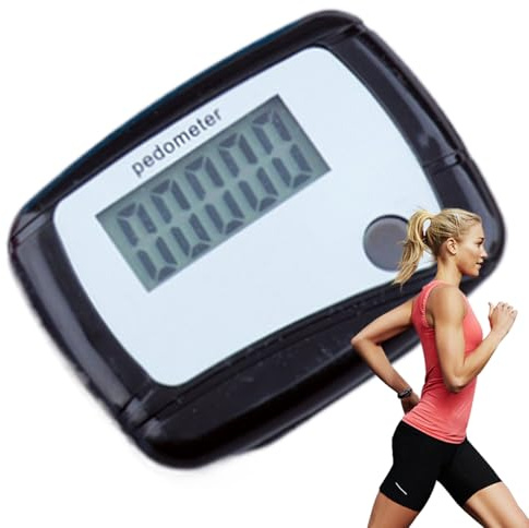 Einfacher Schrittzähler, Schrittzähler zum Gehen, tragbarer 3D-Schrittzähler mit Clip, Echtzeit-Schrittzähler für Spaziergänge, genaue Schritte, digitales LCD-Pedomet zum Joggen, Laufen