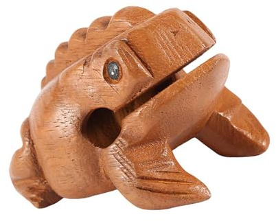 Akozon Thailand Handgefertigtes Hölzernes Glücksfrosch-Musikalisches Quaken-Instrument für Heim- und Bürodekoration – Einzigartige Kunst in Froschform mit Platzsparendem Stab Nr. 5 (Nr. 3 10,6 cm)