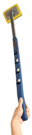 Long Reach Bathroom Cleaner Set | Easy to Use Long Handle Scrubber | Sponge Head for Shifting Grime | Micro-Fibre Head for Drying & Polishing | Extends from 66 to 96cm | from Easylife