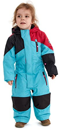 Killtec Schneeanzug Kinder Kesley Mini - Skioverall mit Kapuze - 10.000 mm Wassersäule - Skianzug für Jungen und Mädchen, Türkis, 122/128