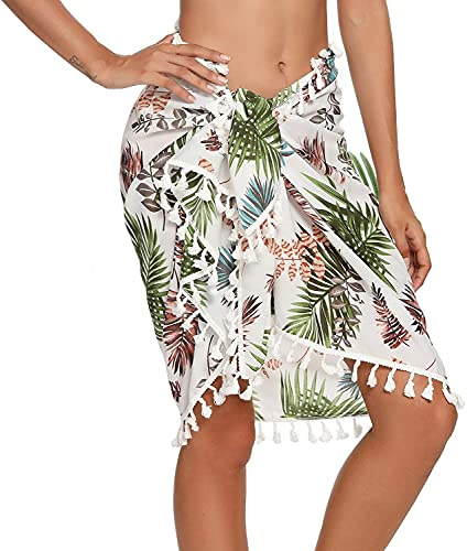 JFAN Donna Pareo Mezzo Beach Copricostume Cover Up Nappe Multiuso Beach Wrap Sarong Corto del Pareo da Spiaggia