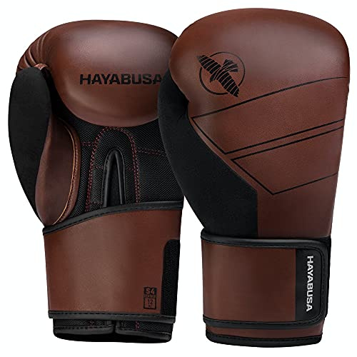 Hayabusa Gants de Boxe en Cuir S4 pour Femmes et Hommes - Marron, 12 oz